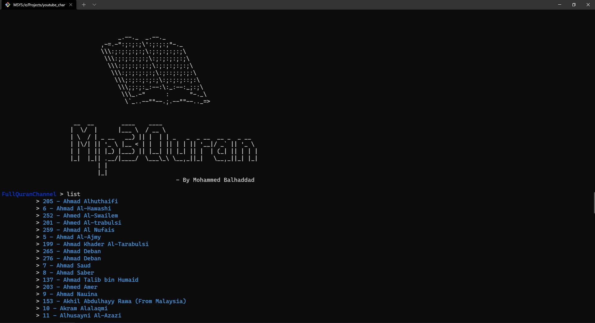 snapshot of the project